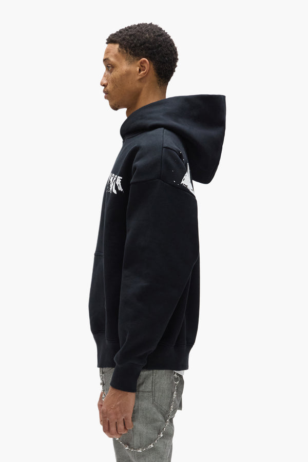 Purple Brand Painted Wordmark Hoodie Black