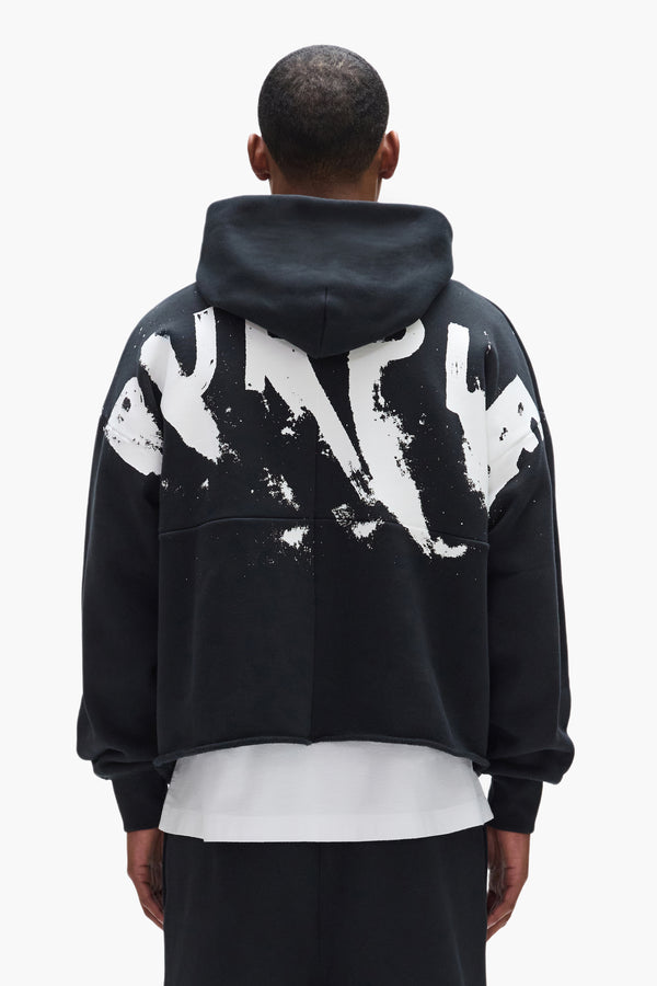 Purple Brand Painted Wordmark Hoodie Black