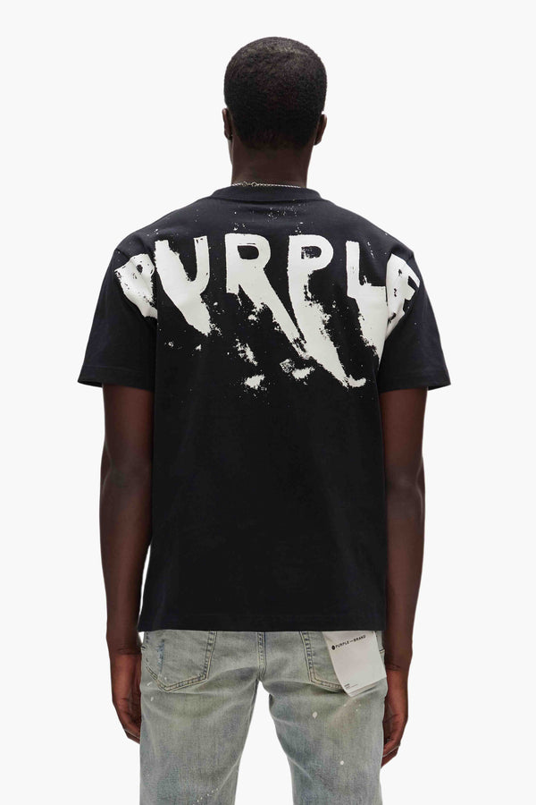 Purple Brand Painted Wordmark Tee Black