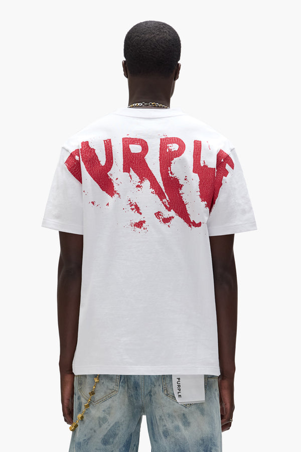 Purple Brand Painted Wordmark Tee Light Indigo