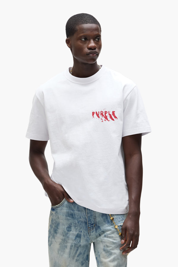 Purple Brand Painted Wordmark Tee Light Indigo