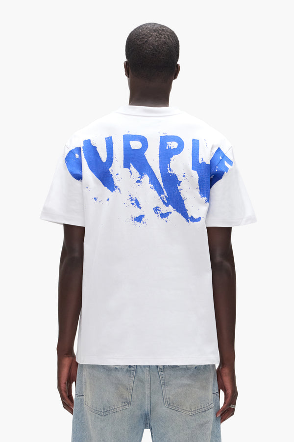 Purple Brand Painted Wordmark Tee Light Indigo