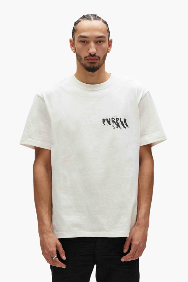 purple brand Painted Wordmark Tee Light Indigo