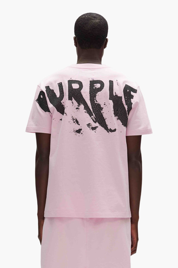 Purple Brand Painted Wordmark Tee Pink