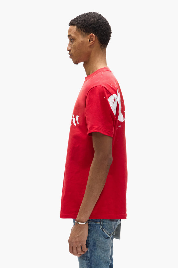 Purple Brand Painted Wordmark Tee Red