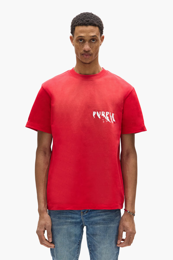 purple brand Painted Wordmark Tee Red