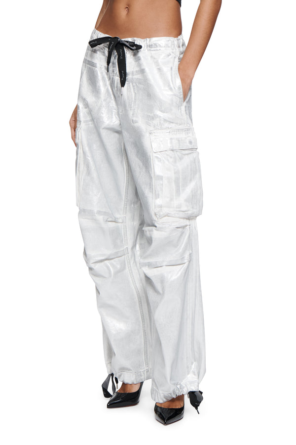 Purple Brand Parachute Cargo Silver Foil Silver