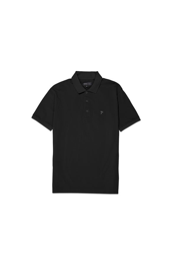 Purple Brand Pique Knit Polo Black