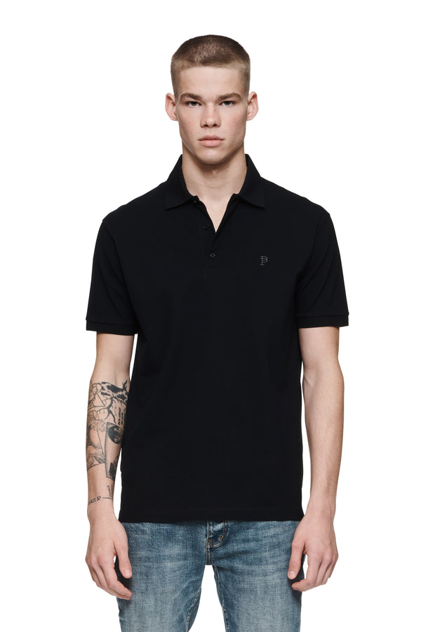 purple brand Pique Knit Polo Black