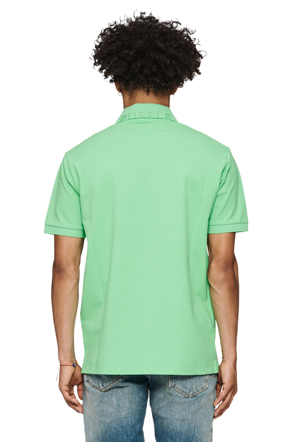 Purple Brand Pique Knit Polo Green