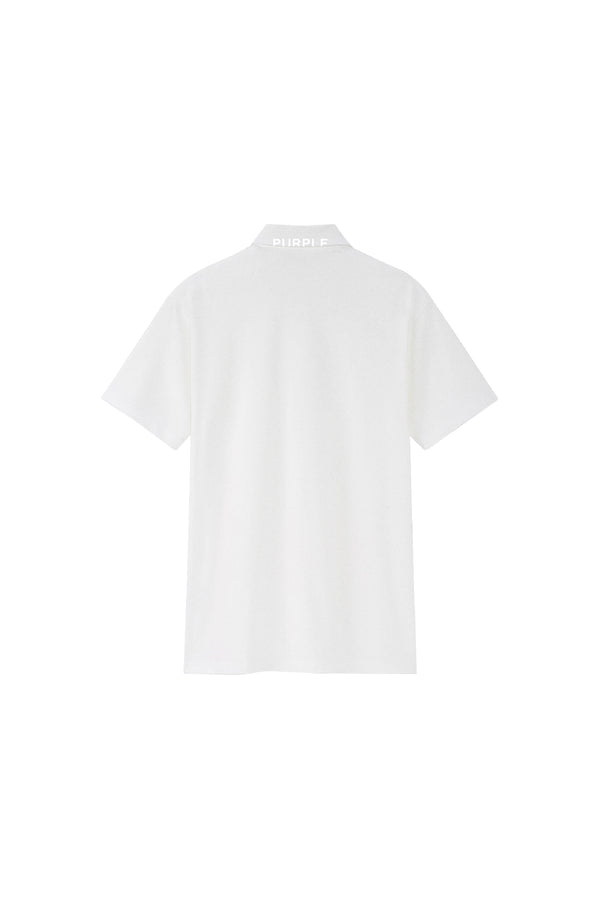 Purple Brand Pique Knit Polo Off White