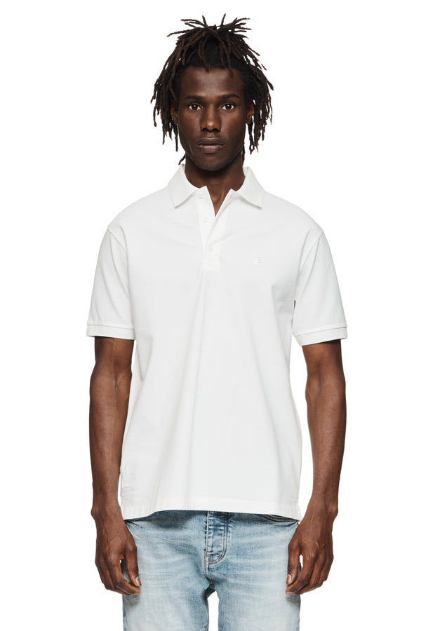 purple brand Pique Knit Polo Off White