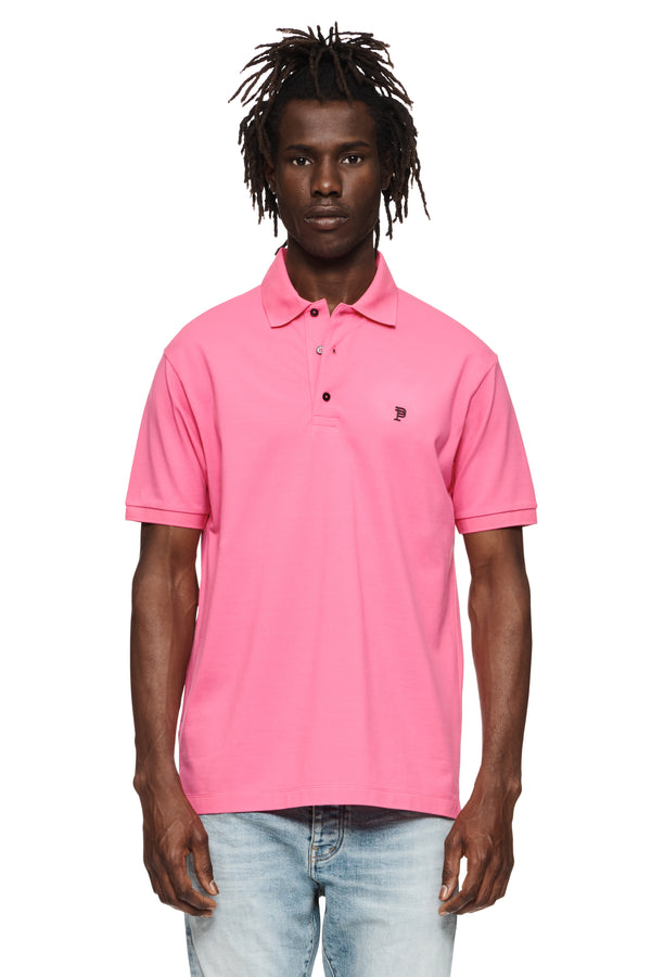 purple brand Pique Knit Polo Pink