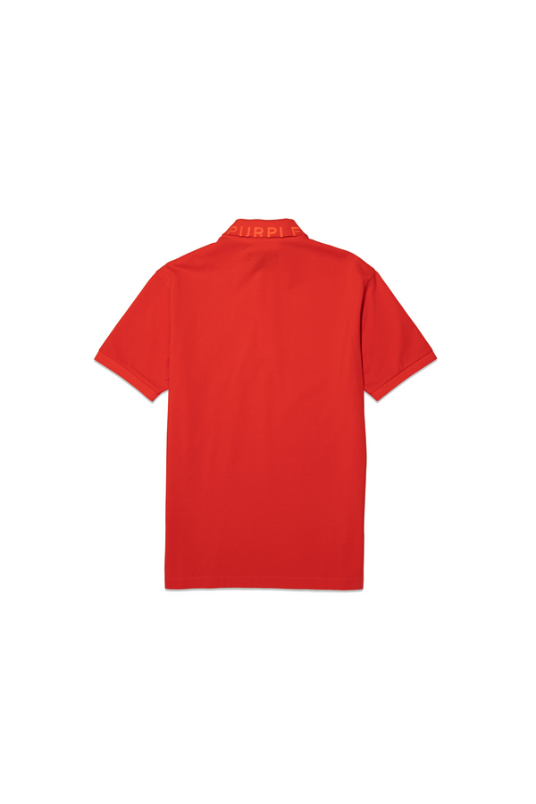 Purple Brand Pique Knit Polo Red