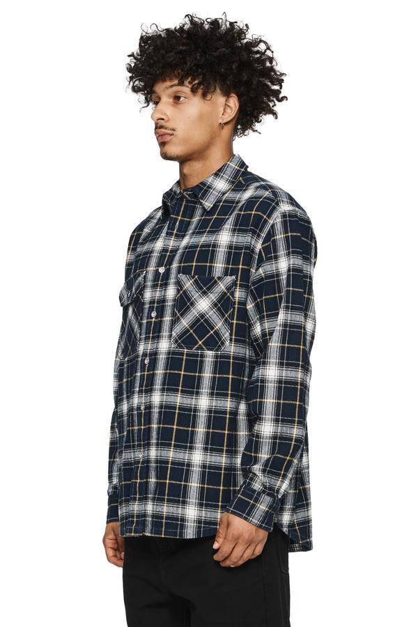 Purple Brand PLAID SHIRT - Blue Blue