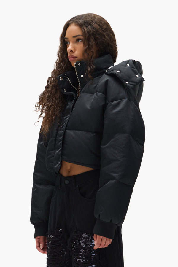 Purple Brand Puffer Jacket Black