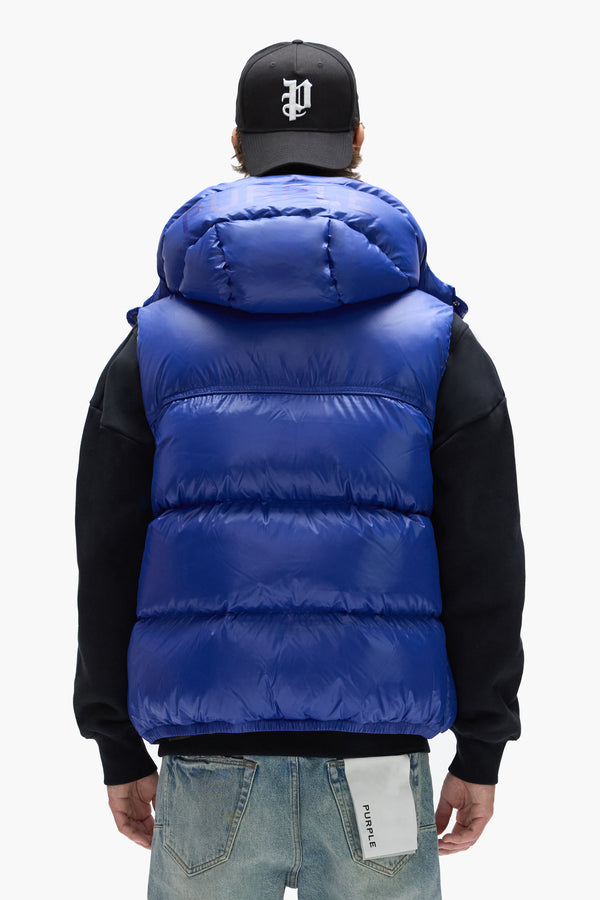 Purple Brand Puffer Vest Blue