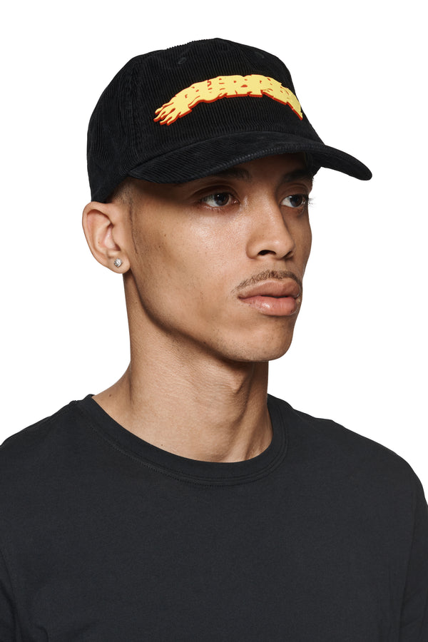 purple brand Purple Flames Logo Corduroy Hat Black