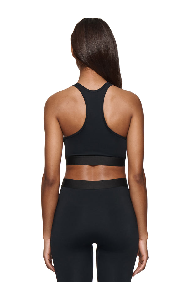 Purple Brand Racer Back Bralette Black