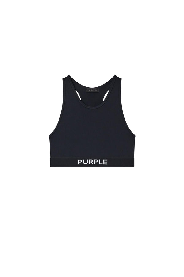 Purple Brand Racer Back Bralette Black