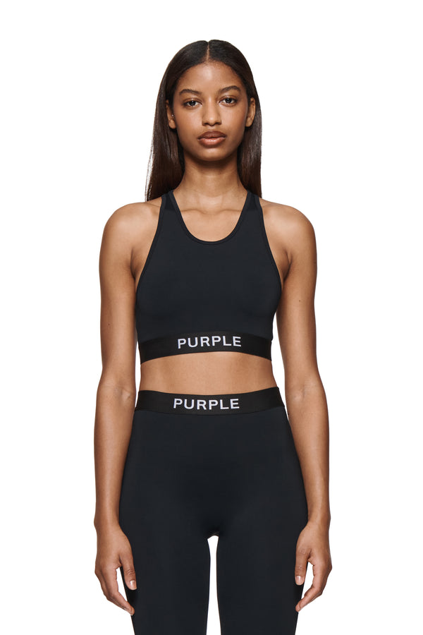 purple brand Racer Back Bralette Black