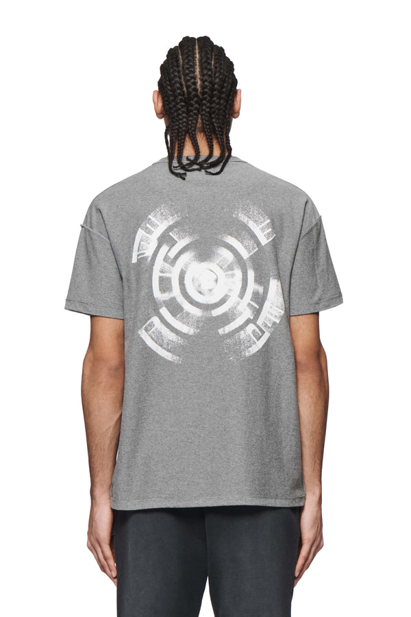 Purple Brand Radial Wordmark Tee Gray