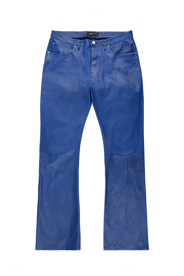 Purple Brand Relaxed Leather Pant Blue