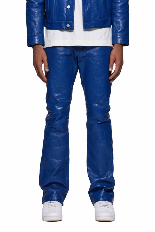 purple brand Relaxed Leather Pant Blue