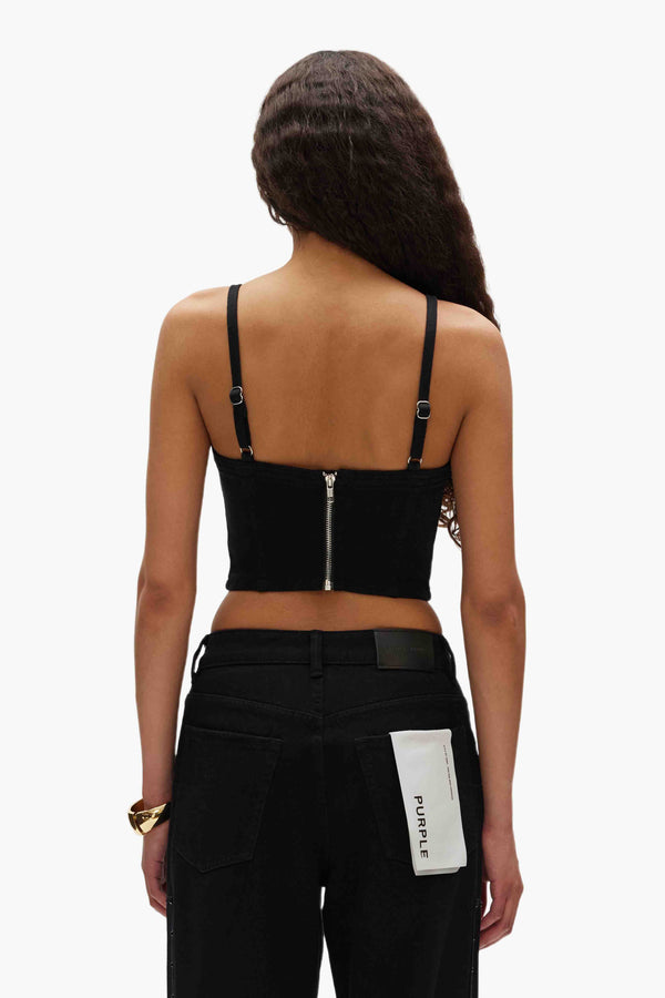 Purple Brand Rhinestone Corsette Black