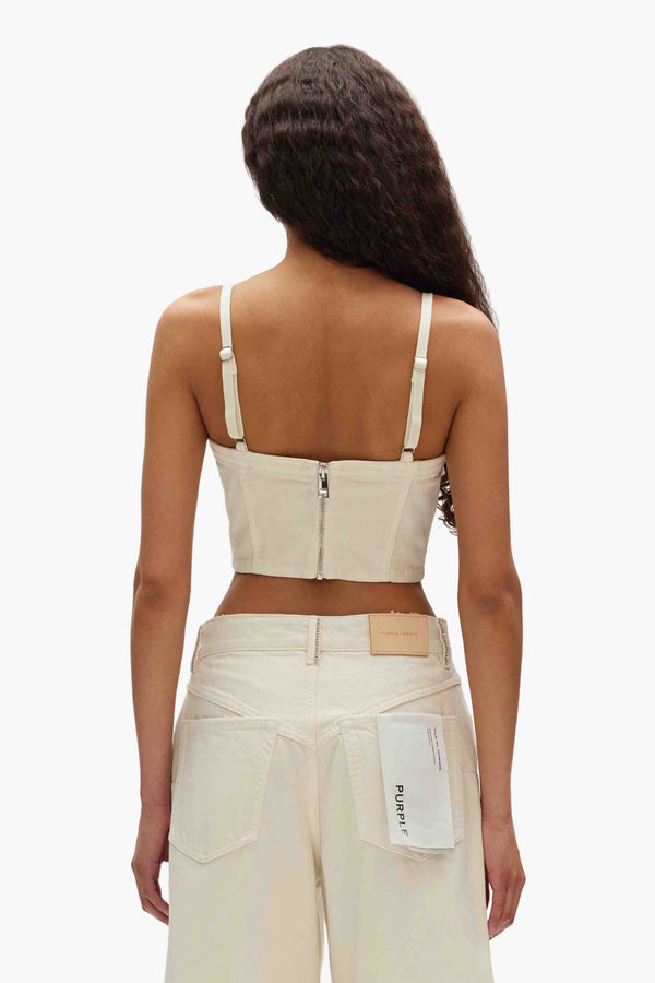 Purple Brand Rhinestone Corsette Off White