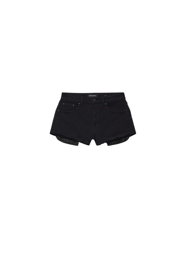 Purple Brand Rhinestone Denim Shorts Black