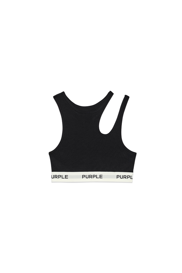 Purple Brand Rib Cut Out Bralette Black