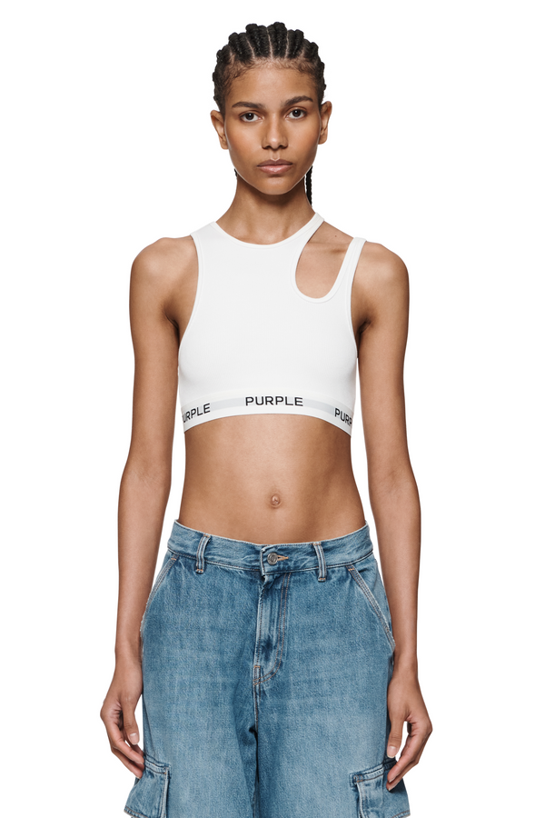 purple brand Rib Cut Out Bralette Light Indigo