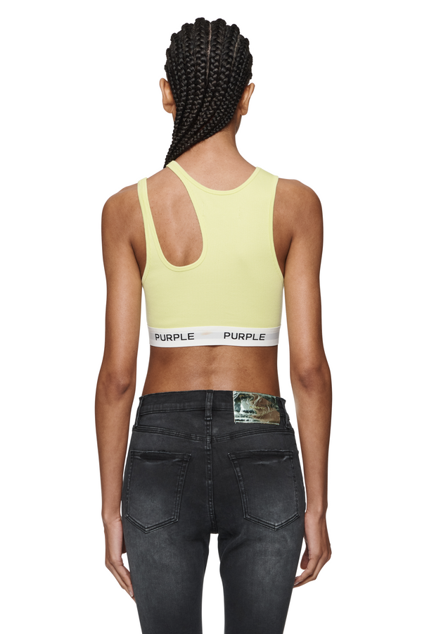 Purple Brand Rib Cut Out Bralette Lime Green