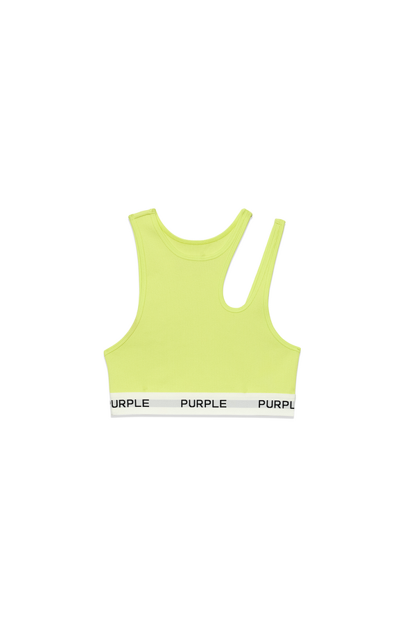 Purple Brand Rib Cut Out Bralette Lime Green