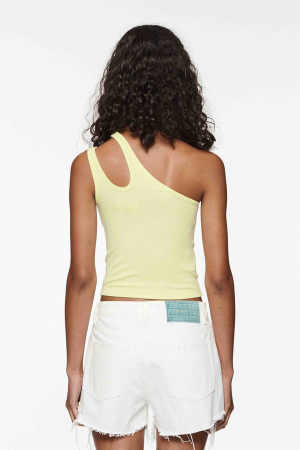 Purple Brand Rib Cut Out Tank Lime Green