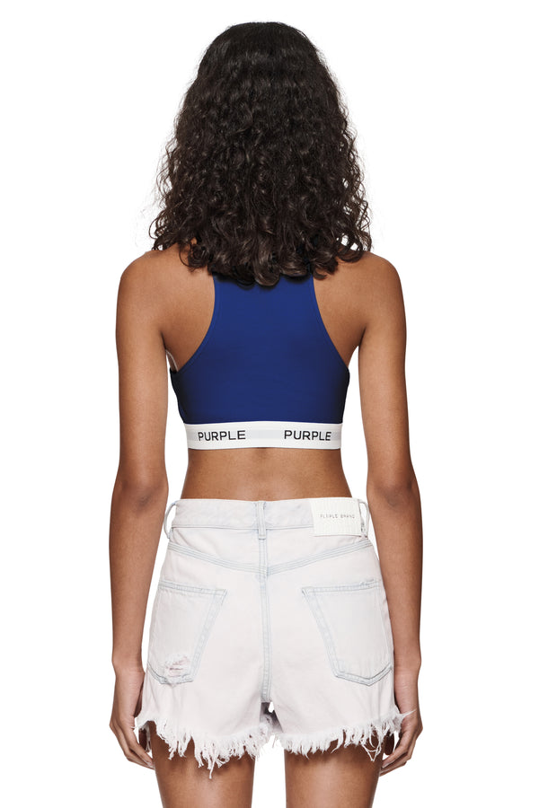 Purple Brand Rib Knit Bralette Blue
