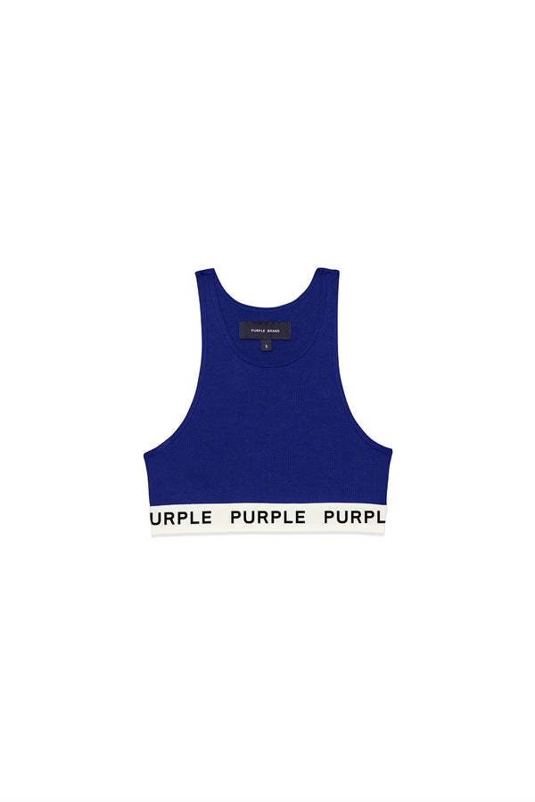 Purple Brand Rib Knit Bralette Blue