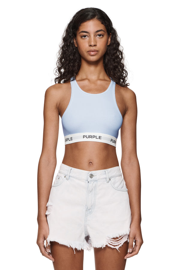 purple brand Rib Knit Bralette Blue