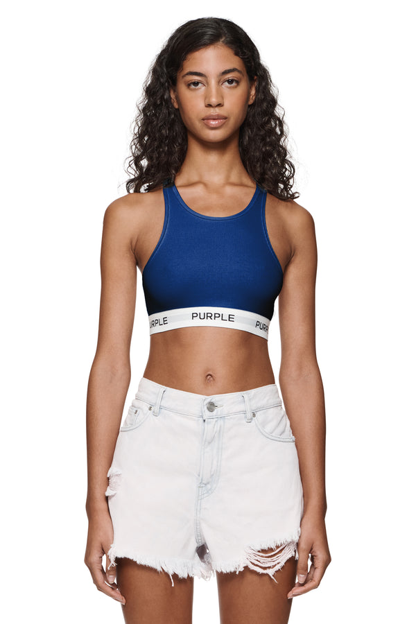 purple brand Rib Knit Bralette Blue