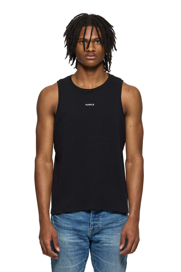 purple brand Ribbed Tank Top Black