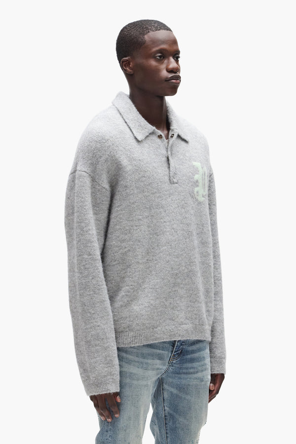 Purple Brand Rugby Knit Shirt Gray