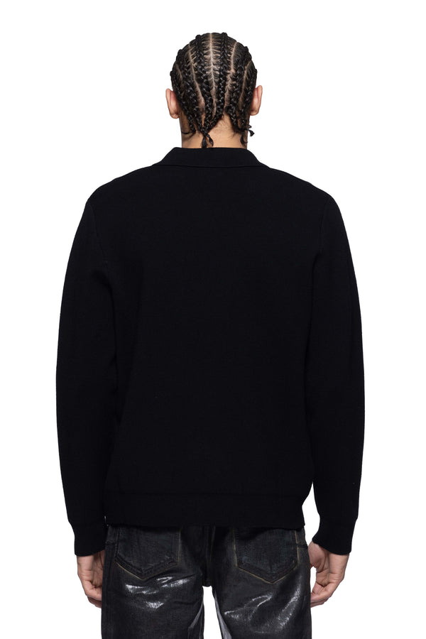 Purple Brand Scratch Studded Cardigan Black