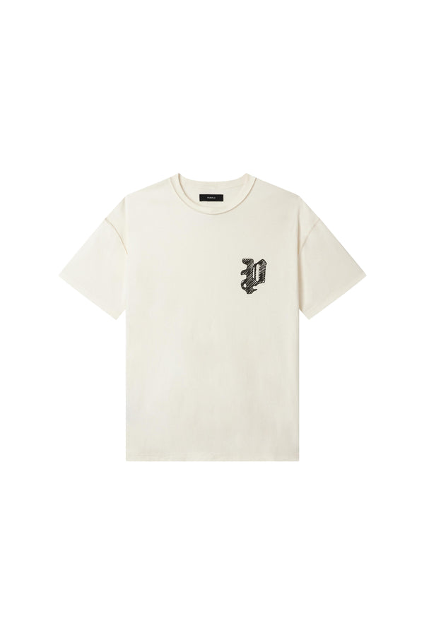 Purple Brand Scribbled P Tee Off White