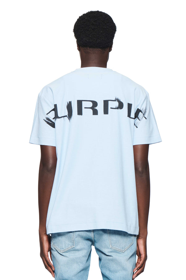 Purple Brand Scuffed Wordmark Tee Blue