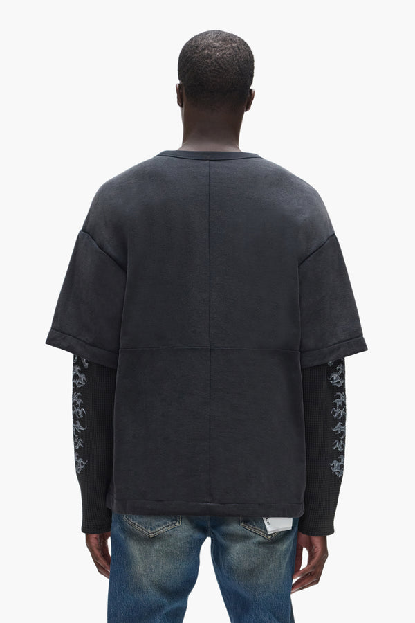 Purple Brand Sequin Flame Long Sleeve Black