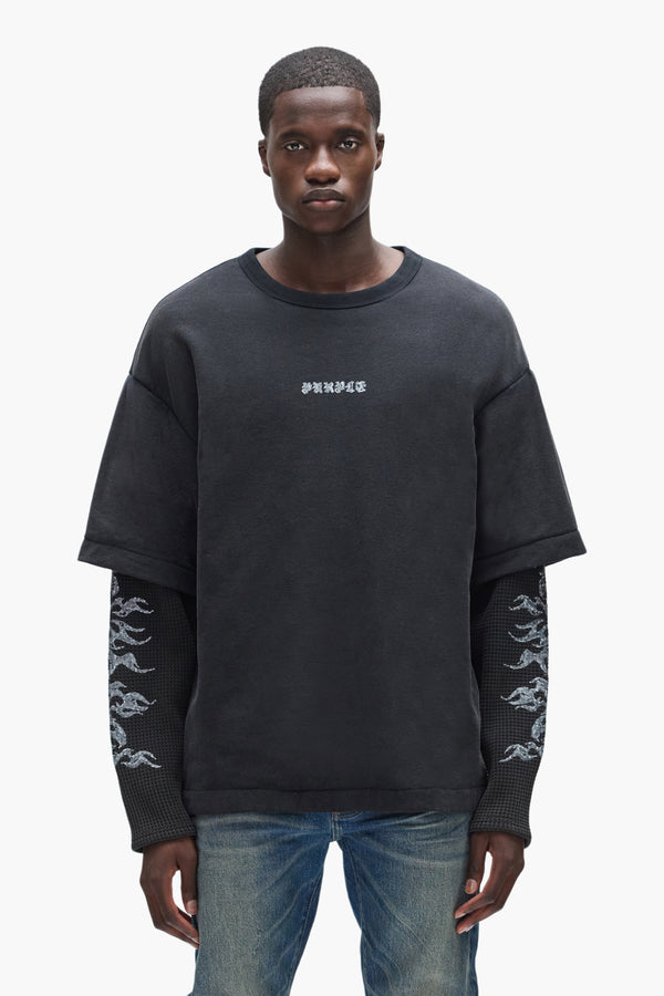 purple brand Sequin Flame Long Sleeve Black