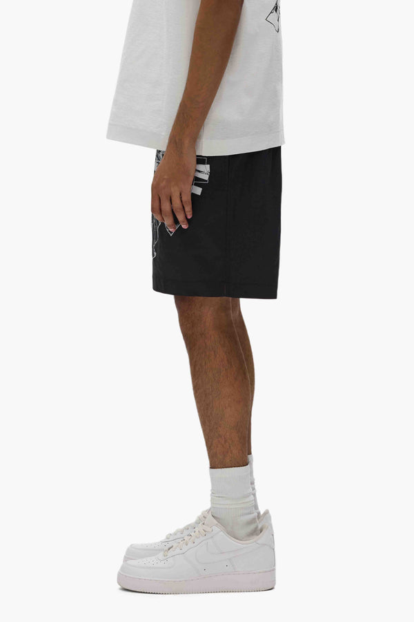 Purple Brand Shattered Swim Shorts Black