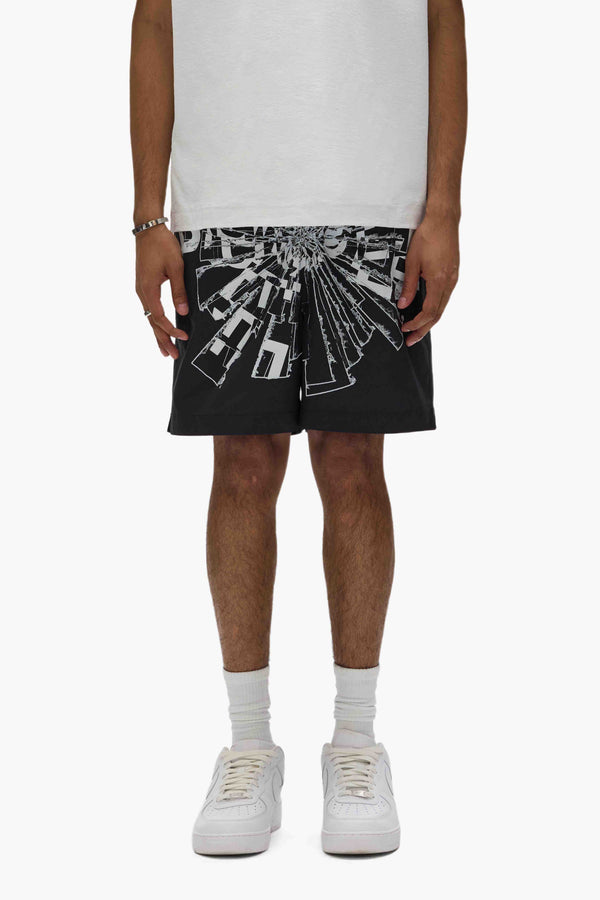 purple brand Shattered Swim Shorts Black