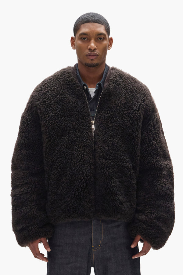 purple brand Shearling Jacket Brown